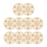 Posavasos de Madera - 10x10cm Posavasos de Té | 10pcs Posavasoss de Mesa - Aislante Térmico | Patrón Geométrico - Antiquemaduras | Bebidas, Café, Té, Hogar