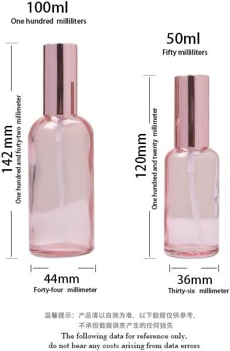 Mini Bottiglie di Profumo da Viaggio, Atomizzatore di Profumo 1pc Bottiglie di Profumo Ricaricabili 5ml-100ml Coperchio Rosa Vetro Rosa Liquido Pipetta Nebulizzazione Bottiglia Spray Ricaricabile (Col