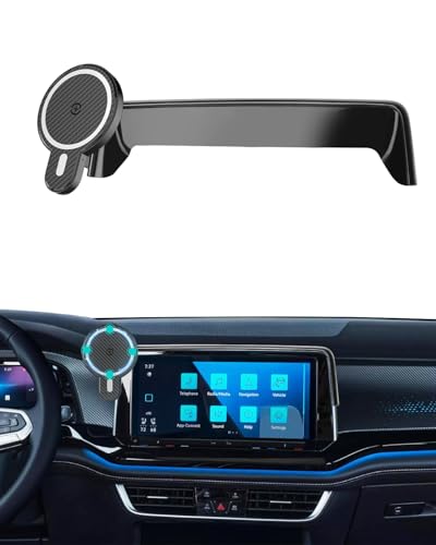 PZK Car Phone Mount for 2024 2025 2026 VW/Volkswagen Atlas/Altas Cross Sport SE/SEL/SEL Premium R-Line/R-Line Accessories 12-inch Screen Magnetic 15W Fast Wireless Charger Car Phone Holder