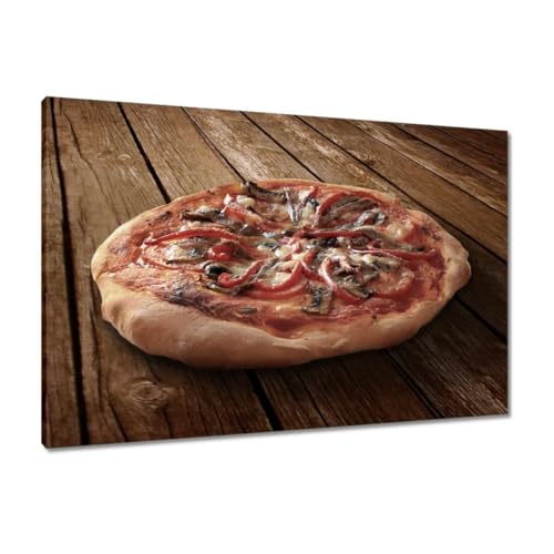 Peinture imprimée sur toile 90x60cm tableau pizza décoration murale cuisine italienne