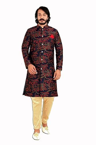 N.B.F Fashion Amzira Men's Gold Indo Western Set (XXL)-picture-30