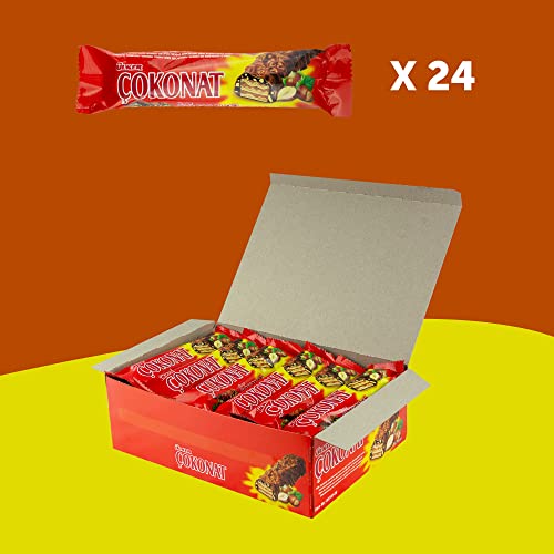 Ülker Çokonat - Mit Milchschokolade überzogene Waffel mit Haselnüssen 33G x 24 – Bild 4