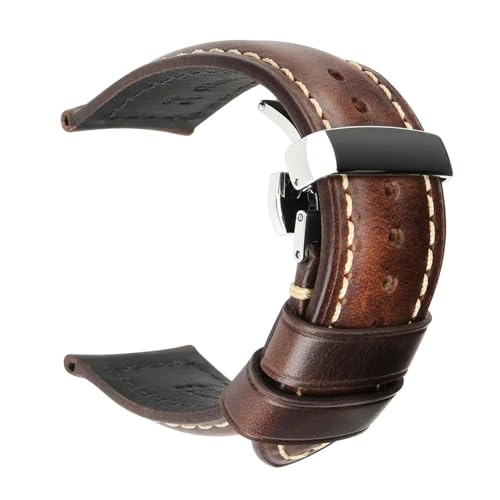 Bracelet montre cuir véritable 20 mm fermeture rapide sécurisée par fermoir papillon