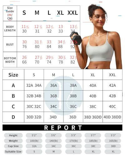 Image of RUNNING GIRL Sports Bras for Women,Y-Back Supportive Sports Bra Padded Workout Bras Medium Support Push up(WX2915Icy Grey,XL)