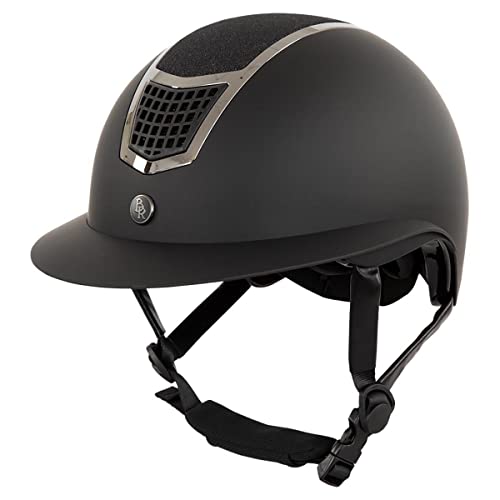 BR Lambda Plus - Casco de equitación (56-58 cm), color negro