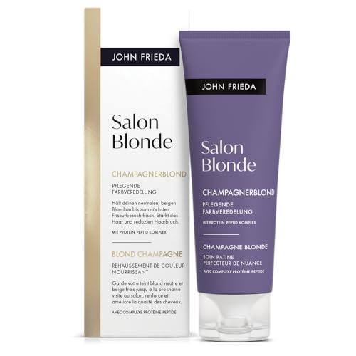 John Frieda Salon Blonde - Champagnerblond - Farbveredelung - Hält den neutralen, beigen Blondton bis zum nächsten Friseurbesuch frisch - Inhalt: 120 ml - Formuliert ohne Ammoniak oder PeroxidHält
