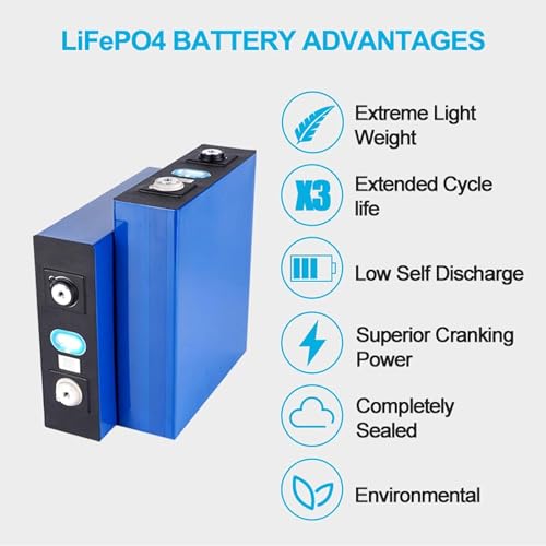 Image of Prismatic Cell 3.2V, 100Ah, for LiFePO4 Cell, 3.2V,100Ah [ Pack of 4, M6 Screws, Busbars ], High Star, 4000+ Duty Cycle,IR 0.3-0.4 Milli Ohms BIS Approved, for Solar, Inverter, UPS, EV.
