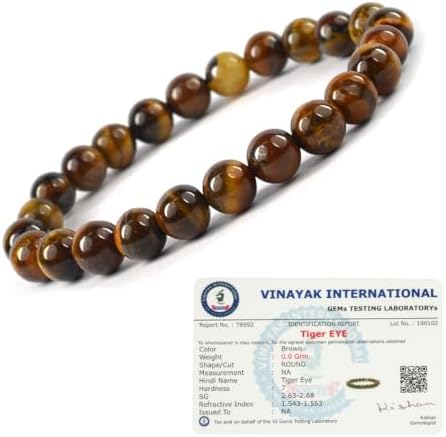 Reiki Crystal Products Certified Natural Crystal Stone 8 mm Round Beads Bracelet for Men & Women | Reiki Charged Gemstone Bracelet | Multiple Stone Variants Available