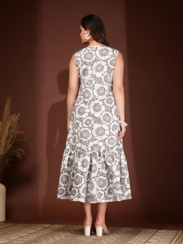 Image of Daevish New Rayon Floral Printed Flared Maxi Dress for Women | Women Maxi Dress