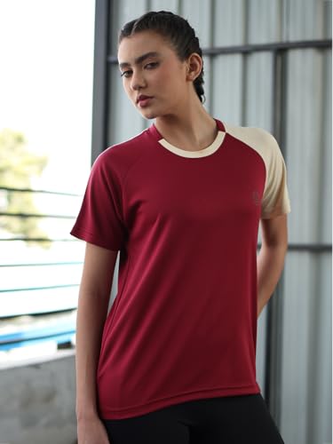 Image of CHKOKKO Gym Tshirt for Women Workout Activewear Regular Fit T Shirt for Woman Round Crew Neck Half Sleeves Best for Sports and Outdoor Activities