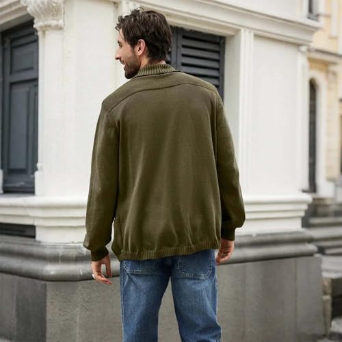 Men's Casual V-Neck Solid Cardigan Sweater Classic Long Sleeve Knit Soft Sweaters3