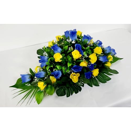 DAD/Any 3 letters with Coffin Spray Artificial Silk Funeral Tribute Name Flowers Letter Wreath Memorial - Image 6