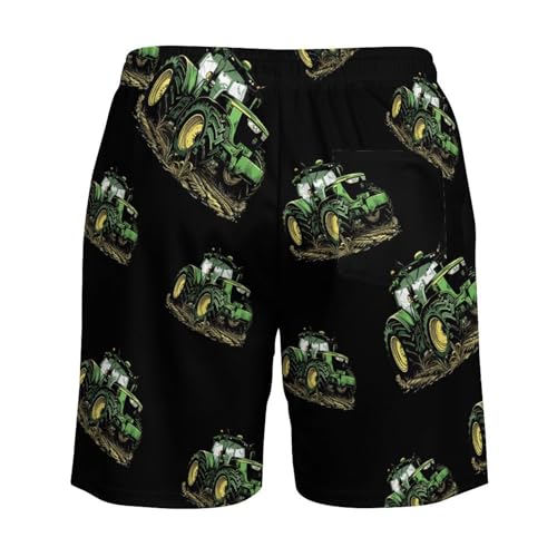 Farm Tractor Mens Swim Trunks with Quick Dry Liner 2 in 1 Beach Swimming Trunk Mesh Shorts with Pockets3