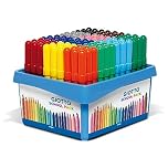 GIOTTO Turbo Maxi Super Washable Felt Tip Fibre Pens, Large Tip Nib 5mm, Schoolpack, 108 x Assorted Colours, For Children, Parties and Schools