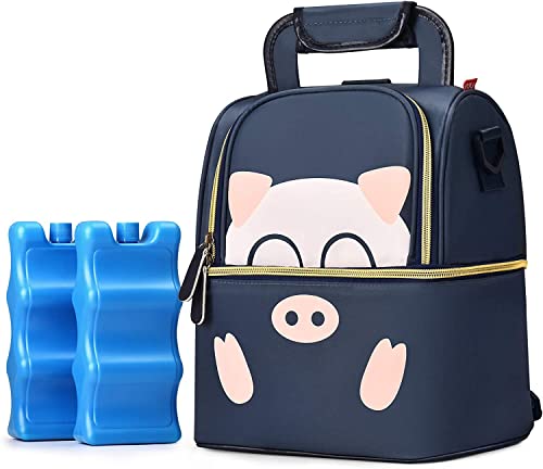 NCVI Sac Isotherme pour biberon, 2 Boîte à Glaçon Inclus, Compatible avec 6 biberons (270 ML), Sac a Dos Isotherme, Sac Isotherme Repas, Conservation Lait Maternel, Chaud/Frais Lunch Bag, Bleu