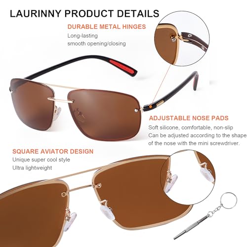 Ultra Lightweight Polarized Square Aviator Sunglasses for Men Women Trendy Fashion Double Bridge Pilot Sun Glasses4