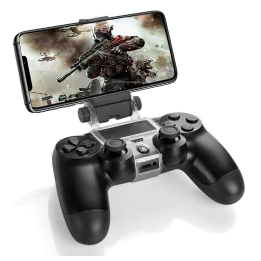 TNP PS4 Controller Phone Clip Holder Clamp Mount Bracket for Sony Playstation 4 PS4 Dual Shock Wireless Controller [Playstation 4] for iPhone 11 Pro, 11 Pro Max, 11, Xs, Xs Max, X, 8 Plus, 8, 7