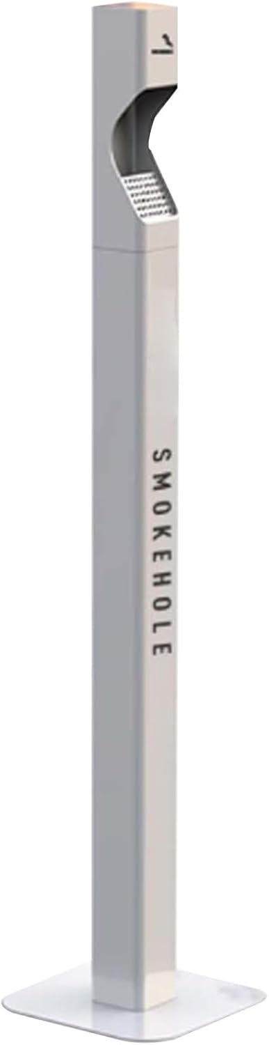 Standing Ashtray Outdoor, Stainless Steel Cigarette Butt Container, Ashtray for Vertical, for Patio, Offices, Home, Restaurants, Backyard(Black and white)