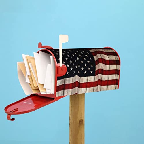American Flag Patriotic Memorial Day 4Th July Vintage Wooden Board Mailbox Magnetic Post Mailbox Cover Garden Decor Outdoor Large 25.5" X 21" #TOP7