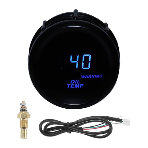 HOPESPANNER Oil Temp Temperature Gauge Meter Kit Black Engine Temp