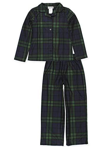 Komar Kids Holiday Green Plaid Big Girls 2pc Coat Pajamas