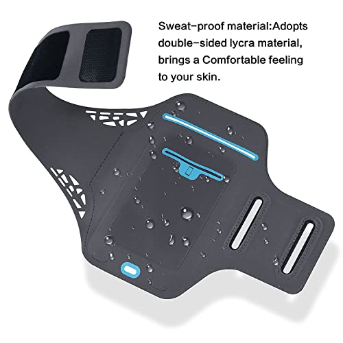 Kinizuxi Water Resistant Cell Phone Armband Case Running Holder, Adjustable Strap With Key Holder Phone Armband For Running Fits For Iphone Max Plus All 5.5-7Inch Smartphones (Black) #TOP5