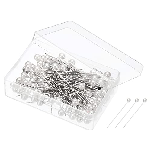 PATIKIL Pearlized Sewing Pins, 4 Set Stainless Steel Ball Head Needle Straight Quilting Pin for Dressmaker Decorations, White