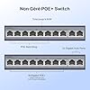 UGREEN Switch Ethernet PoE 10 Ports Gigabit Switch RJ45 8 Ports PoE+ 60W Multiprise RJ45 Boitier Métal 6KV Protection Contre la Foudre pour Bureau et Maison Compatible avec PC TV Nas Caméra