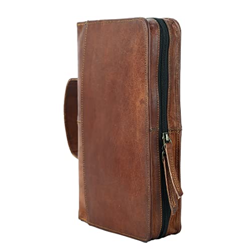 Leather Bible Cover Book Cover Planner Cover With Handle And Back Pocket (Light Brown) #TOP2