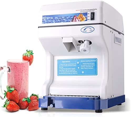 250W Electric Ice Shaver Machine,110V Commercial Shaved Ice Crusher,Professional Snow Cone Maker Machine,Ice Crusher Machine 265LBs/hr for Shaved Ice