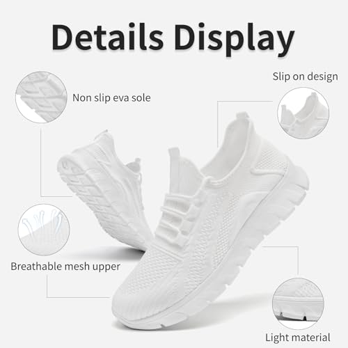 Image of Mens Running Shoes Walking Sneakers Tennis Gym Slip on Shoe | Non Slip | Workout | Breathable | Lightweight | Casual | Athletic