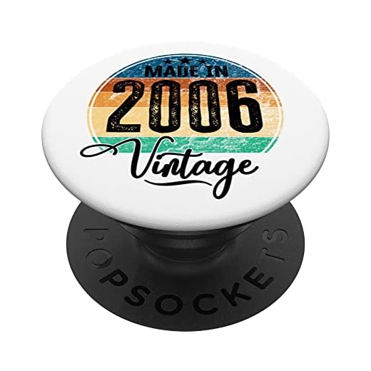 Birthday Vintage Año de nacimiento 2006 Cumpleaños Bday PopSockets PopGrip Intercambiable