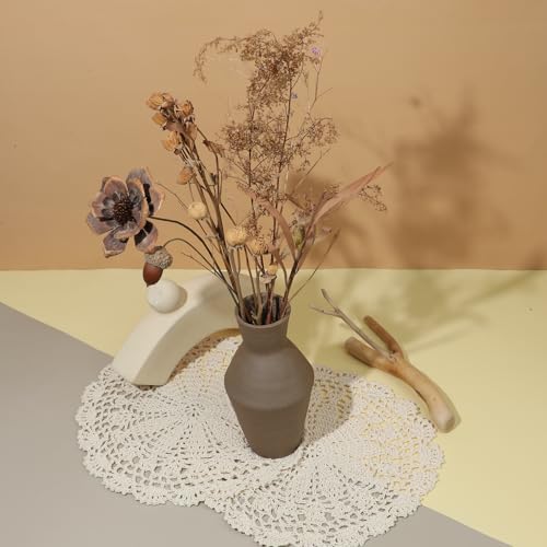 Mozeat Lens 588197_1_HGB370UR Crochet Doilies, 4 Pcs 10 Inch Beige Doilies For Tables Vintage Doilies For Furniture, Round Handmade Lace Placemats Knitted Tablecloth Corrugated Edge thumb #4