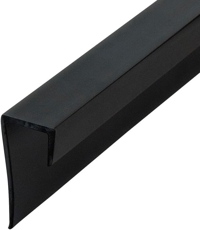 Outwater Plastic J Channel Fits Material 1/2 Inch Thick Black Styrene Cap Moulding 8 Foot Length Commercial Pack (Pack of 25, 200 Feet Total)