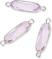 Vista 13 de CCP9-G4 - Conector de piedra natal transparente de abril de grado A de Adabele de 0.827 in, barra rectangular chapada en oro amarillo de 18