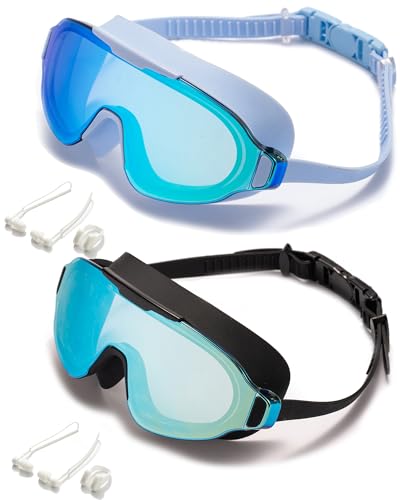 Image of Seasprint Swim Goggles,Wide Angle Anti-fog and UV Leak Proof Goggles,Fashion Swim Glasses for Men Women