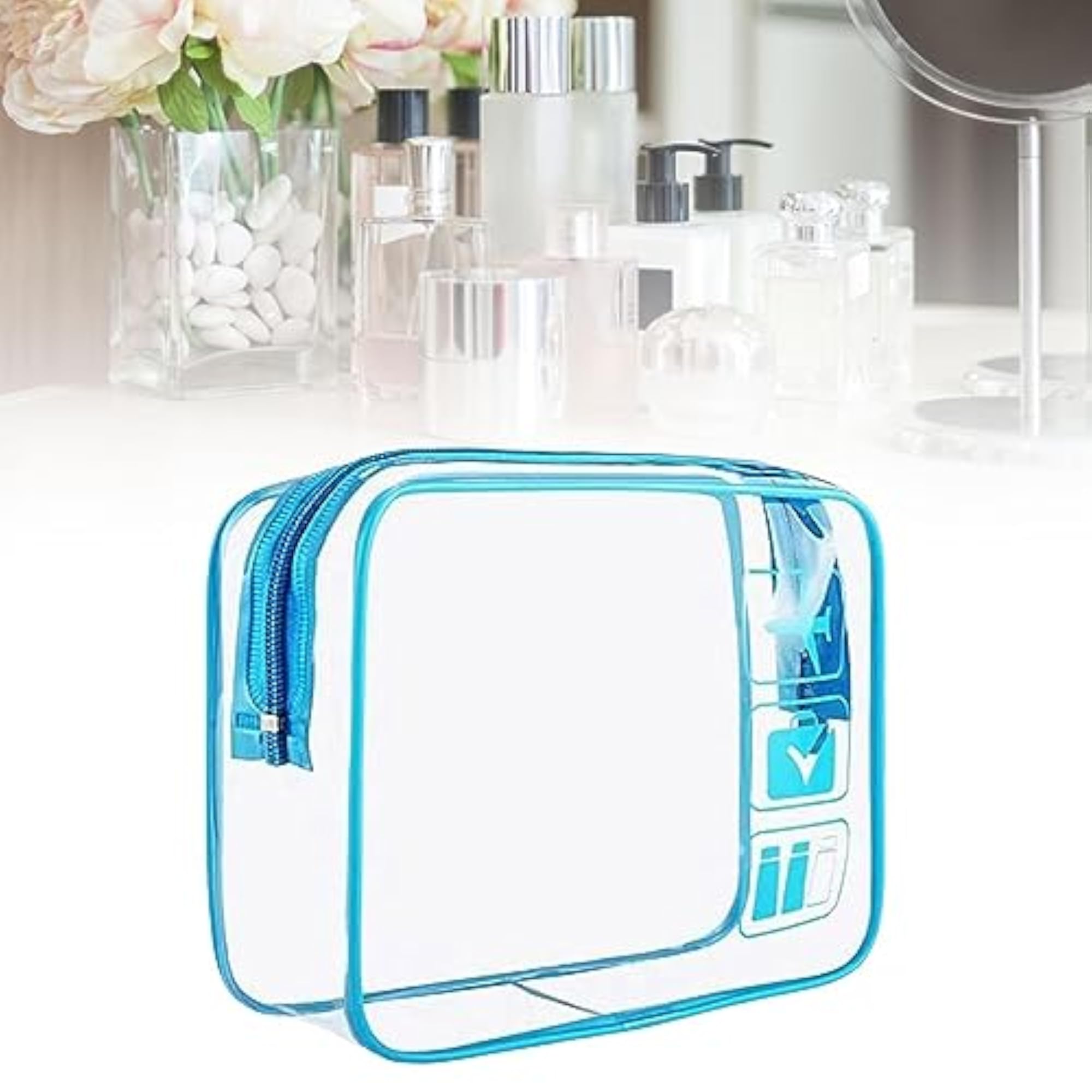 Clear Makeup Bag for Essentials, Traveling