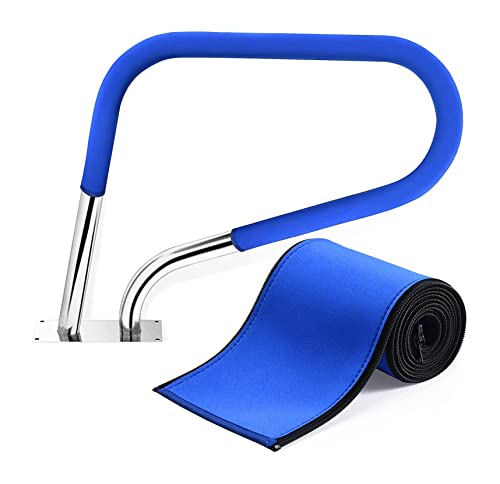 Rambarde de piscine en inox 304 de 1,2 m avec housse antidérapante bleue
