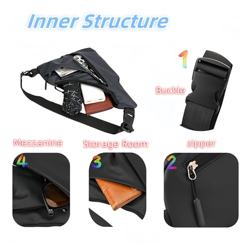 Waterproof AntiTheft Sling Bag for Women and Men,Trendy Crossbody Travel Bag for Phones,Nylon Chest Bag3