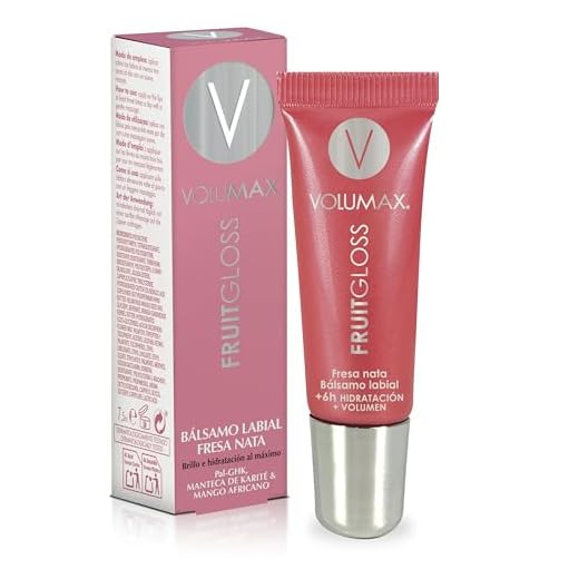 VOLUMAX FRUITGLOSS. Labios Hidratados. Volumen y Brillo. Sabor Fresa Nata