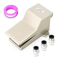 ERGAOBOY Pneumatisches Fußpedal-Ventil-Kit, 1/4\BSP 5 Wege 2 Positionen mit Gewinde und rutschfestem Gummi Druckkontrolle 4F210-08 mit 6MM Fittings
