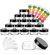 50 Pack 5 Gram 0.17OZ Clear Plastic Containers with Lids, Small Round Cosmetic Jars Makeup Travel...