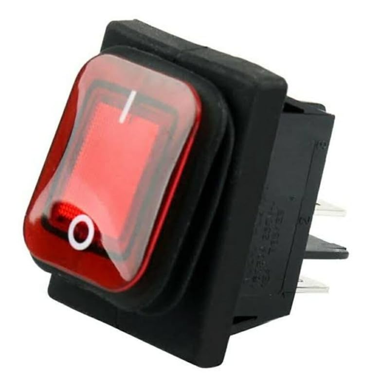 Shoppers Hub PNQ Red Waterproof ON/OFF Switch for Electrical Appliances Ideal for Heavy Duty Replacement Uses in Food Equipments, Machines and Commercial Appliances.