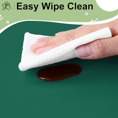 Image of misaya 8 Packs Disposable Plastic Table Cloth, 84 inch Round Waterproof Tablecloth, Leakproof & Sturdy Decorative Table Covers for Picnic, Party, Outdoor and Back to School, Christmas Green