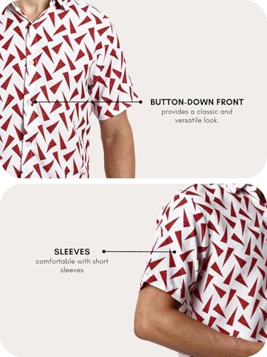 Image of Leriya Fashion Men's Rayon Shirt - Summer Button Down Shirts | Half Sleeve Printed |Formal |Casual Stylish (Available in Plus Size)