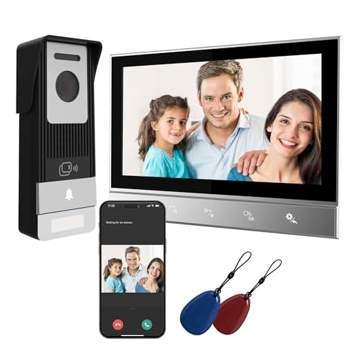 VEGATON 4-Draht Video Türsprechanlage mit Kamera, 7" Innenmonitor, 1080P Nachtsicht, Gegensprechanlage mit APP & RFID Entsperrung, Bewegungserkennung, IP65 wasserdicht, Videowiedergabe, BLANC430