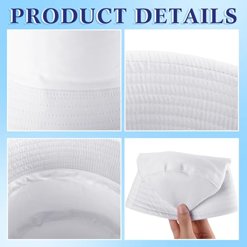 Image of 36 /24 /12 Pcs Bucket Hats for Men Women Bulk Cotton Fishing Cap UV Protection Beach Foldable Solid Color Sun Cap