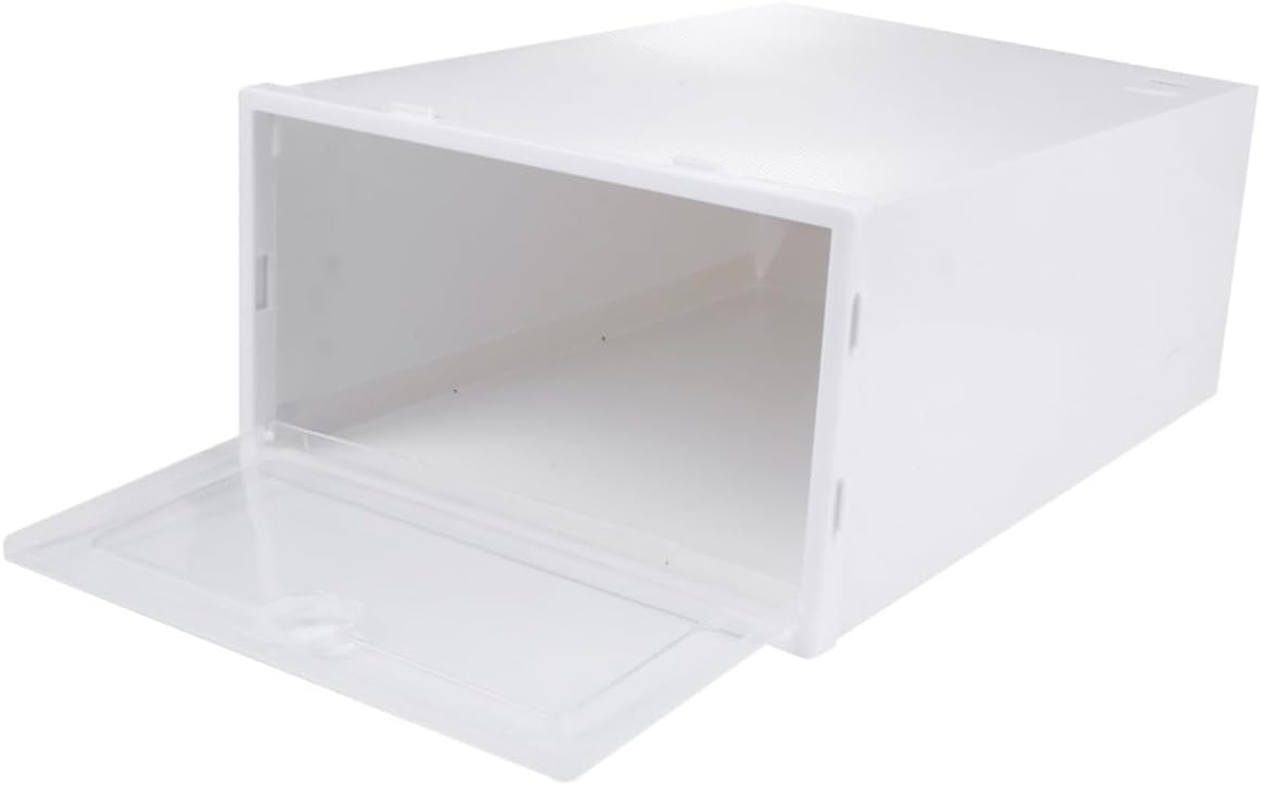 6pcs Plastic Sneaker Storage Boxes Stackable Shoe Cubby Organizer for High Heels Boots Slippers
