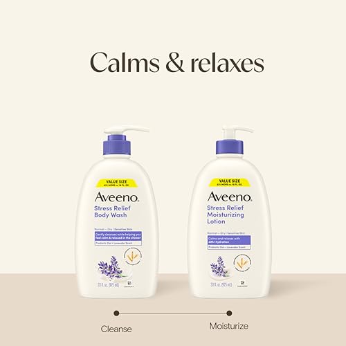 Aveeno Stress Relief Moisturizing Body Lotion, Lavender Scent, 33 fl. oz - image 8