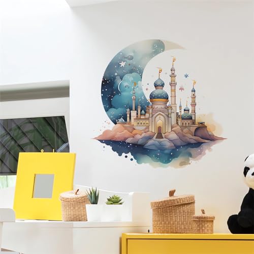 Vinilo decorativo mural Castillo azul para pared infantil miniatura 6
